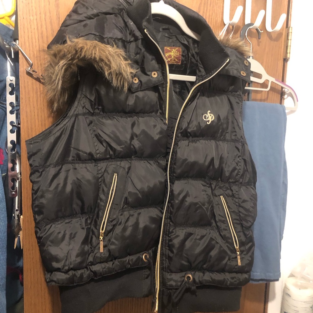 Vintage South Pole Black Jacket with Gold Accents- 155A $65 or $50 w/offer
